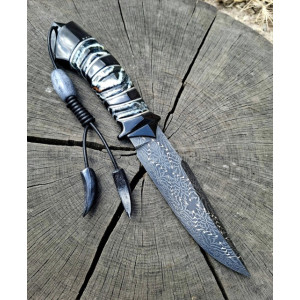 КРУК ніж ручної роботи майстра студії Павла Гончаренка, сталь  мозаїчний дамаск 58-60 HRC. Photo 2